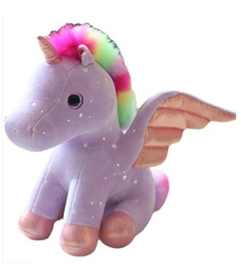 Yucama Yucama Yıldızlı Kanat Unicorn Mor 28 cm Peluş Oyuncak
