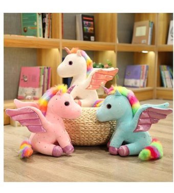 Yucama Yucama Yıldızlı Kanat Unicorn Mor 28 cm Peluş Oyuncak
