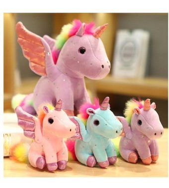 Yucama Yucama Yıldızlı Kanat Unicorn Mor 28 cm Peluş Oyuncak