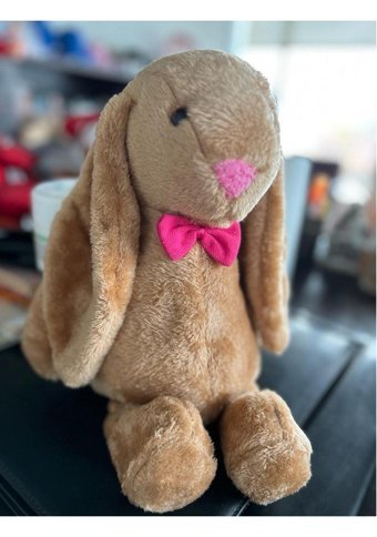 Sole Papyonlu Uzun Kulak Bunny Tavşan Kahverengi Peluş Oyuncak