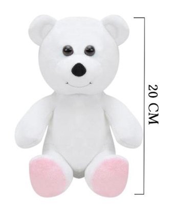 Yk Store Sevimli Beyaz Ayıcık Hediye & Oyun Arkadaşı 24 cm Peluş oyuncak