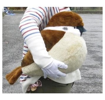 Alibee Sld Gerçekçi Hayvan Kuş Sparrow Kahverengi 50 cm Peluş Oyuncak