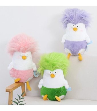 Jzcat Sarı Afro Çaylak Peluş Oyuncak Sevimli Tavuk Peluş Oyuncak