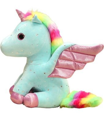 Yucama Yucama Yıldızlı Kanat Unicorn Mavi 28 cm Peluş Oyuncak