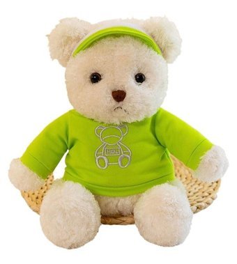 Jzcat Yeşil Çocuk Sevimli Ayı Bebek Peluş Oyuncak 30 cm Peluş Oyuncak