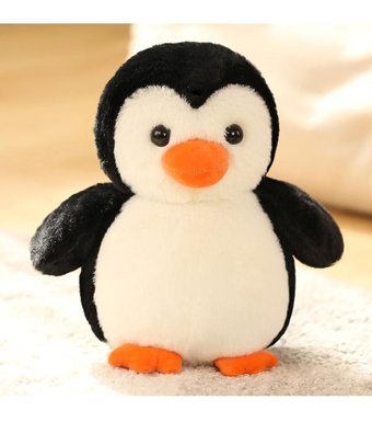 Alibee Bebek Pengine Folyo Bebeği İle Kawaii Oyuncaklar Siyah Beyaz 30 cm Peluş Oyuncak