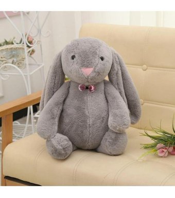 Sole Lila Papyonlu Uzun Kulak Bunny Tavşan 65 cm Peluş Oyuncak
