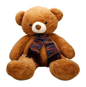 Sunman Peluş Oturan Atkılı Ayı 70 cm Peluş Oyuncak