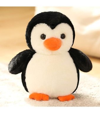Alibee Bebek Pengine Folyo Bebeği İle Kawaii Oyuncaklar Siyah Beyaz 40 cm Peluş Oyuncak