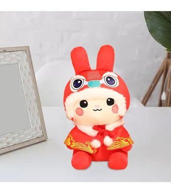 Magideal Suntek Çin Yeni Yılı Noel Kırmızı Pelerin 20 cm Peluş Oyuncak