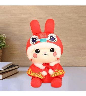 Magideal Suntek Çin Yeni Yılı Noel Kırmızı Pelerin 20 cm Peluş Oyuncak