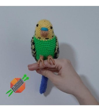 Nildamigurumi Örgü Oyuncak Kuş Muhabbet Kuşu Yeşil Peluş Oyuncak