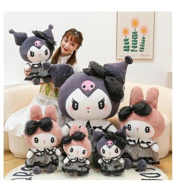 Alibee Bai Jiaying Koyu Gotik Kuromi Melodi 60 cm Peluş Oyuncak