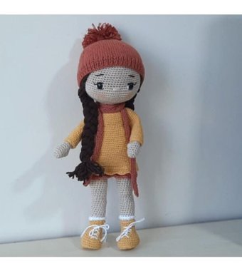 Nildamigurumi Örgü Kız Bebek Bereli Peluş Oyuncak
