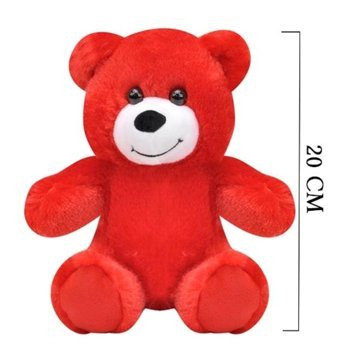 Selay Oyuncak Peluş Ayı Oyuncak 20 cm Kırmızı Peluş Oyuncak