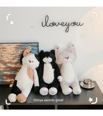 Jzcat Siyah Çocuk Kedi 50 cm Peluş Oyuncak