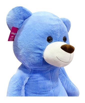 Selay Oyuncak Mavi Pofidik Ayı Peluş Salaş Ayı 130 cm Peluş Oyuncak