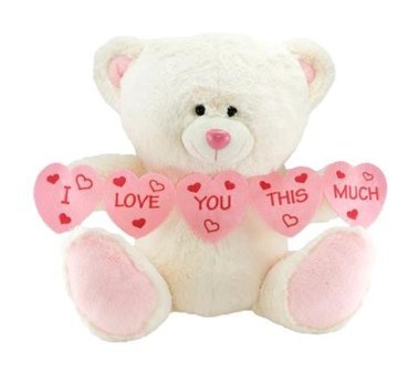 Neco Plush "I Love You Thıs Much" Kalpli Ayı 40 cm Peluş Oyuncak