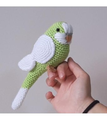 Nildamigurumi Muhabbet Kuşu Elma Yeşili Peluş Oyuncak