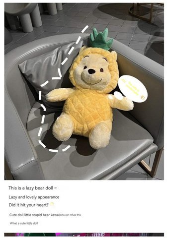 Alibee ZXPitaya Ananas Winnie Ayı Bebek Peluş Oyuncak