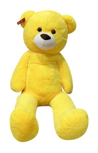 Selay Oyuncak Sarı Pofidik Ayı Salaş Ayı 130 cm Mavi Peluş Oyuncak