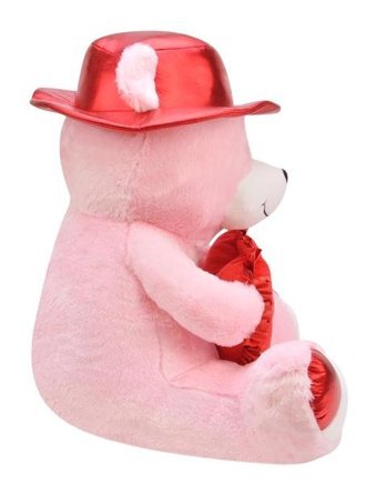 Selay Oyuncak Pembe Şapkalı Ayı 45 cm Peluş Ayı