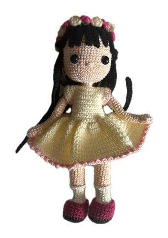 Trendtel Amigurumi Çiçek Bebek Organik Örgü Oyuncak 30 cm Peluş Oyuncak