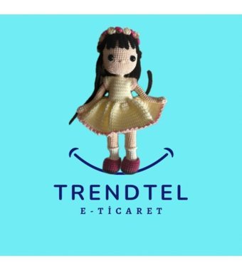 Trendtel Amigurumi Çiçek Bebek Organik Örgü Oyuncak 30 cm Peluş Oyuncak