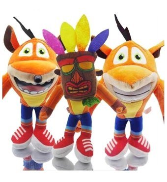 Yucama 3 Adet Crash Bandicoot 28 cm Peluş Oyuncak