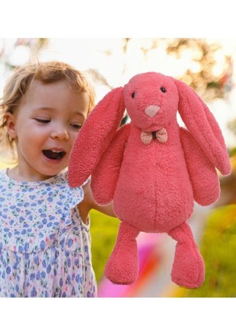 Sole Fuşya Uyku Arkadaşım Papyonlu Uzun Kulak Bunny Tavşan 65 cm Peluş Oyuncak