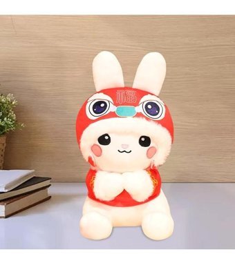Magideal Suntek Çin Yeni Yılı Noel Beyaz Tang Suit 30 cm Peluş Oyuncak