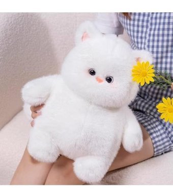 Jzcat Beyaz Çocuk Kedi Yavrusu Bebek 37 cm Peluş Oyuncak