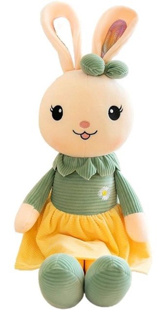 Carrier Yeşil Taşıyıcı Boyunda Manny Tavşan Bebek 85 cm Peluş Oyuncak