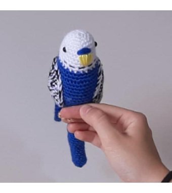 Nildamigurumi Kuş Oyuncak Muhabbet Kuşu Lacivert Kırçıllı Peluş Oyuncak