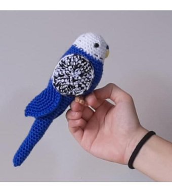 Nildamigurumi Kuş Oyuncak Muhabbet Kuşu Lacivert Kırçıllı Peluş Oyuncak