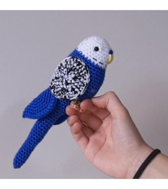 Nildamigurumi Kuş Oyuncak Muhabbet Kuşu Lacivert Kırçıllı Peluş Oyuncak