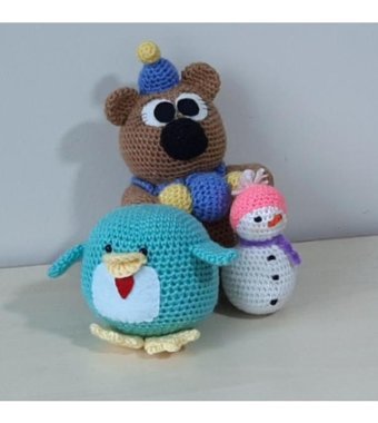 Nildamigurumi Örgü Oyuncak Ayı Penguen Kardan Adam Peluş Oyuncak