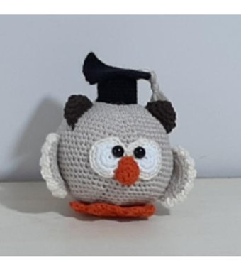 Nildamigurumi Örgü Baykuş Mezuniyet Peluş Oyuncak