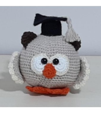 Nildamigurumi Örgü Baykuş Mezuniyet Peluş Oyuncak
