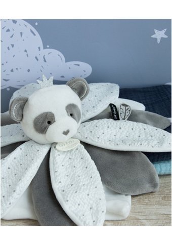 Doudou Hediye Kutulu Gri Panda Uyku Arkadaşı 26 cm Peluş Oyuncak