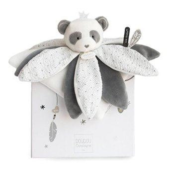 Doudou Hediye Kutulu Gri Panda Uyku Arkadaşı 26 cm Peluş Oyuncak