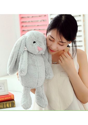 Sole Gri Uyku Arkadaşım Uzun Kulak Bunny Peluş Tavşan 65 cm Peluş Oyuncak