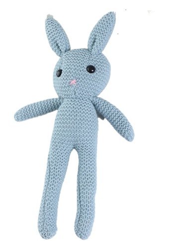Jzcat Mavi Çocuk Sevimli Yün Tavşan Oyuncak Bebek 25 cm Peluş Oyuncak