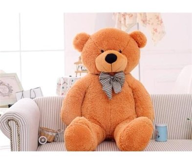Özgüner Pababo Papyonlu Beyaz Ayıcık 80 cm Peluş Oyuncak