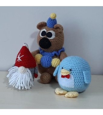 Nildamigurumi Örgü Oyuncak Ayı Noel Baba Penguen Peluş Oyuncak