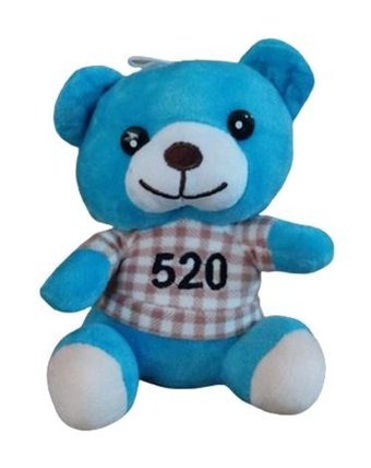 Kzl Peluş Kazaklı Ayı Mavi 20 cm Peluş Oyuncak