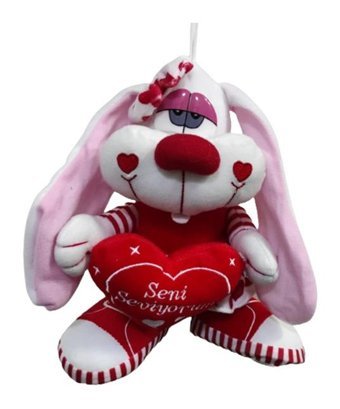 Vardem Oyuncak Peluş Sevimli Tavşan Sesli Uzun Kulaklı 25 cm Peluş Oyuncak