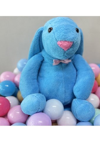 Sole Turkuaz Uyku Arkadaşım Papyonlu Uzun Kulak Bunny Peluş Oyuncak