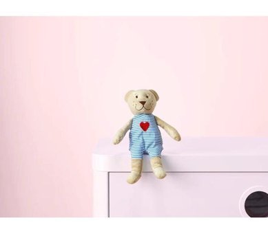 İkea Bej Mavi Fabler Björn Yumuşak Oyuncak Köpek 21 cm Peluş Oyuncak