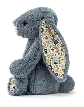 Jellycat Çiçekli Koyu Mavi Tavşan Orta Boy 31 cm Peluş Oyuncak